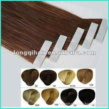 100% Russian remy hair extension;Good Tape hair weft
